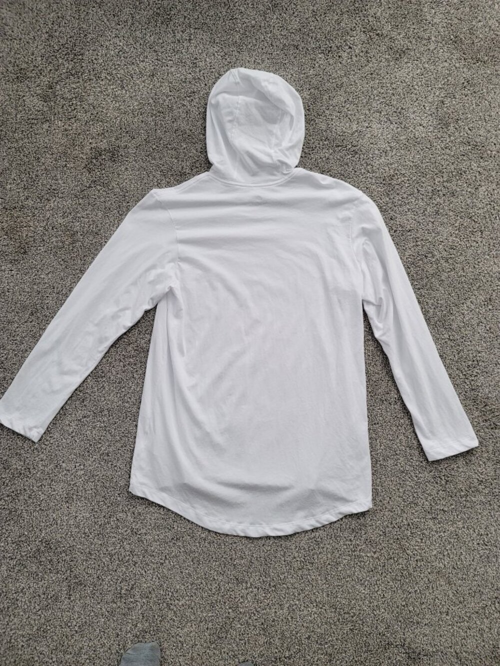 Men's Nike Dri-Fit White Long Sleeve Hooded T-shirt Large - Picture 2 of 7